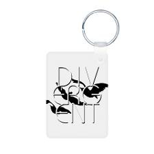 Divergent Black and White Keychains for