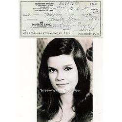 Genevieve Bujold Hand Signed Check Autographed Actress