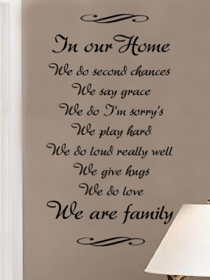 In our home 20x36 Vinyl Lettering Wall Quotes Words Sticky Art