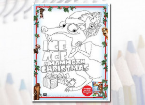 cute colouring page featuring Ice Age fans' favourite character Scrat ...
