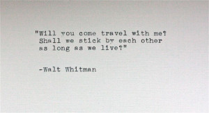 WALT WHITMAN quote typed on a vintage typewriter