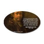 Renbrandt Self Portrait & Quote Oval Sticker
