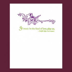 ... be the food of love, play on - Shakepeare quote - letterpress card