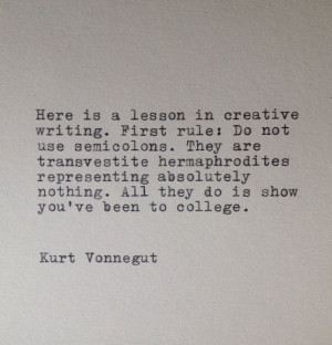 Kurt Vonnegut Writing Quote Typed on Typewriter by farmnflea, $10.00