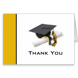 Black & Gold Graduation Thank You Note Cards