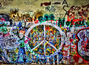 beatles, colors, imagine, love, music, peace, wall