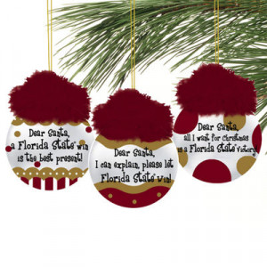 Florida State Seminoles (FSU) 3-Pack Team Sayings Ornaments