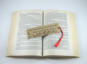 Teacher Bookmark - Wood Pyrography - Wood Bookmark with teacher quote