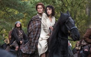 Outlander: Sam Heughan as Jamie Fraser and Caitriona Balfe as Claire ...