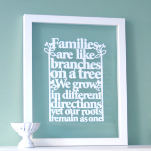 Family Tree Quote – our newest papercut design