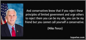 And conservatives know that if you reject these principles of limited ...
