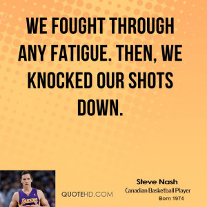 We fought through any fatigue. Then, we knocked our shots down.