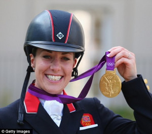 ... rode her horse Valegro to victory in the Individual Dressage event