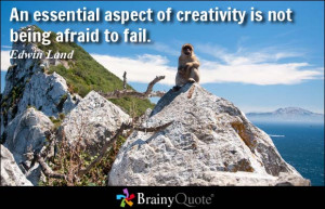 ... aspect of creativity is not being afraid to fail. - Edwin Land