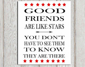 Friendship quote printable art Ins pirational quote print Black red ...