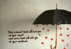 heart, love, quote, umbrella