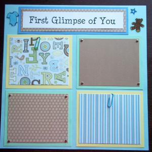 ... of 30 12x12 Premade Scrapbook Pages Baby Boy's 1st 12 months made