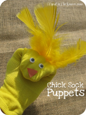 Baby Chick Sock Puppets