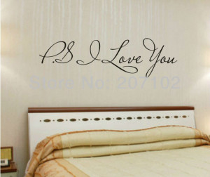 Shipping:Promotion PS I Love You Vinyl wall quotes stickers sayings ...