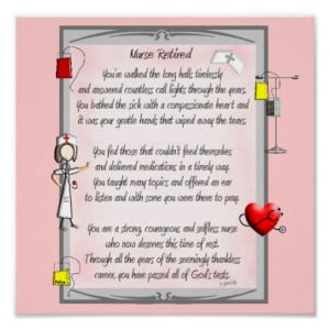 Retired Nurse Canvas Art Poem by Gail Gabel,RN Print