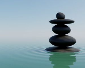 3D Balancing Zen Stones wallpaper