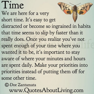 Quotes About Living - Doe Zantamata: Time - Making Time
