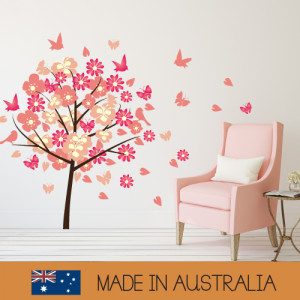 about Blossom Tree Butterflies And Birds Wall Sticker Home Quotes ...