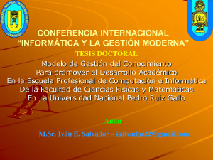 Exposicion de tesis doctoral para Conferencia Internacional