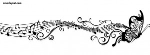 Butterfly Music Notes Facebook Cover Layout