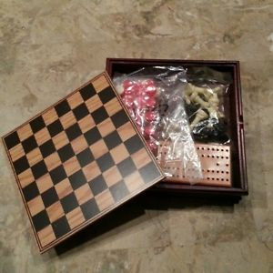 ÃÂ Travel game set, backgammon, chess, cribbage, domino's, checkers ...