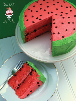... told her that I was decorating a cake to look like a watermelon