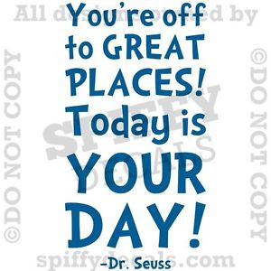 Details about DR SEUSS YOU'RE OFF TO GREAT PLACES Quote Vinyl Wall ...