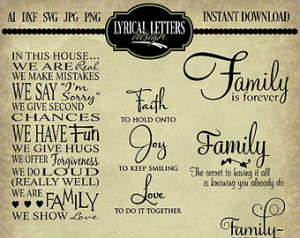 Collection LL010 Family Quotes - Ve ctor - Cutting File - Graphic ...
