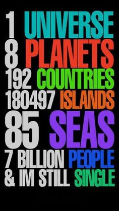 ... Islands, 85 Seas, 7 Billion People, & I'm still single.