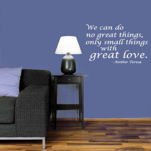 Vinyl Decal Mother Teresa Quote Home Wall Art Decor Removable Stylish ...