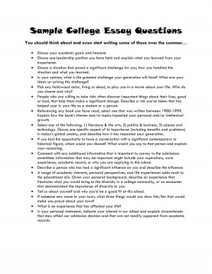 College admission questions essay