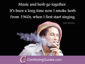Bob Marley Quote About Cannabis and Music