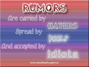 Thought for the day-Rumours
