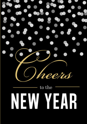 Gold Confetti New Years Party Invitation
