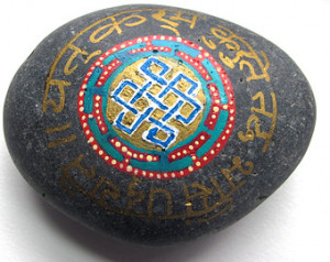 ... Stone with Sanskrit Quote (zen, yoga, meditation, gift, buddhism