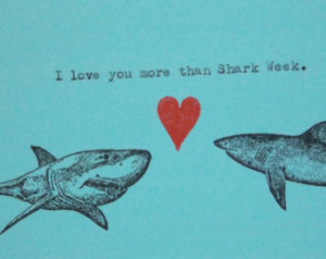 Funny Love card I love you more tha n shark week valentine ...