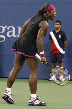 ... called for a foot foul during her semifinal match at the U.S. Open