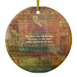 Inspirational Charles Darwin Animal Rights Quote Double-Sided Ceramic ...