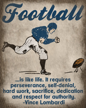 ... Football Art Print - Kids Basketball Room Decor - Vince Lombardi Quote