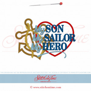 5625 Sayings : My Son My Sailor My Hero Applique 5x7