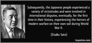 Subsequently, the Japanese people experienced a variety of ...