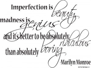 - Imperfection Is Beauty Madness is Genius Wall Decal Decor Quotes ...