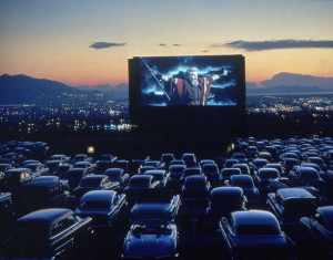 An iconic image from the drive-in's heyday. The movie is The Ten ...