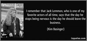 that Jack Lemmon, who is one of my favorite actors of all time ...