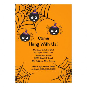 Cute Spiders Halloween Party Invitation from Zazzle.com
